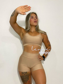 Conjunto Academia Fitness Short e Top Cintura Alta Moda Fitness LISOS