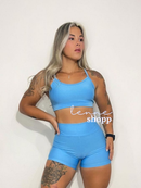 Conjunto Academia Fitness Short e Top Cintura Alta Moda Fitness LISOS