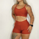 Conjunto Academia Fitness Short e Top Cintura Alta Moda Fitness LISOS