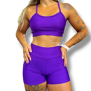 Conjunto Academia Fitness Short e Top Cintura Alta Moda Fitness LISOS