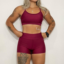 Conjunto Academia Fitness Short e Top Cintura Alta Moda Fitness LISOS