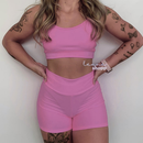 Conjunto Academia Fitness Short e Top Cintura Alta Moda Fitness LISOS